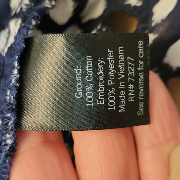 Simply Vera Vera Wang Jacket Cotton Eyelet Navy White Drawstring XXL - Picture 11 of 13